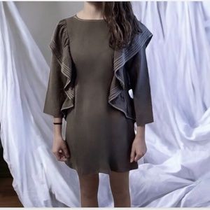 Zara girls gray dress with flounces
